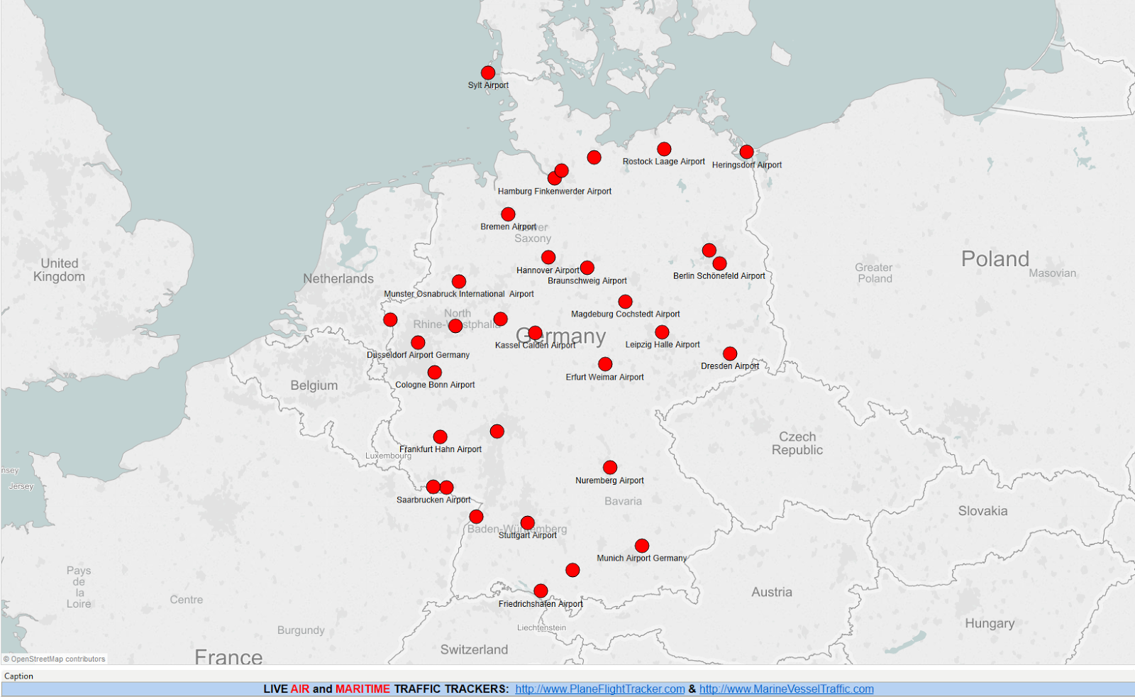 GERMANY AIRPORTS MAP